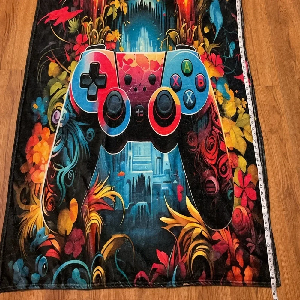 Colorful Gaming Controller Blanket fleece throw blanket